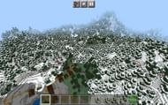 A spruce village nextr to a fantasy inspired forest (Image via Minecraft)